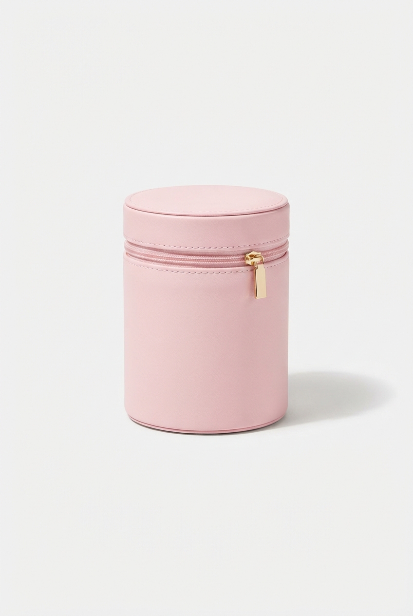 Minimalist lightpink compact travel jewelry case