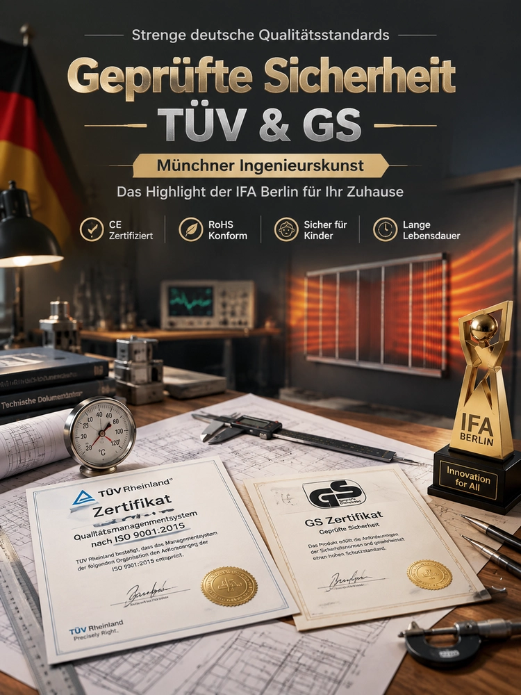 Graphen Infrarot Wandheizung🔥 | A+++ Energiesparend | Ohne Bohren ☀️ | Nur 1 kWh pro Nacht | 20 Min. Schnellaufheizung🏠