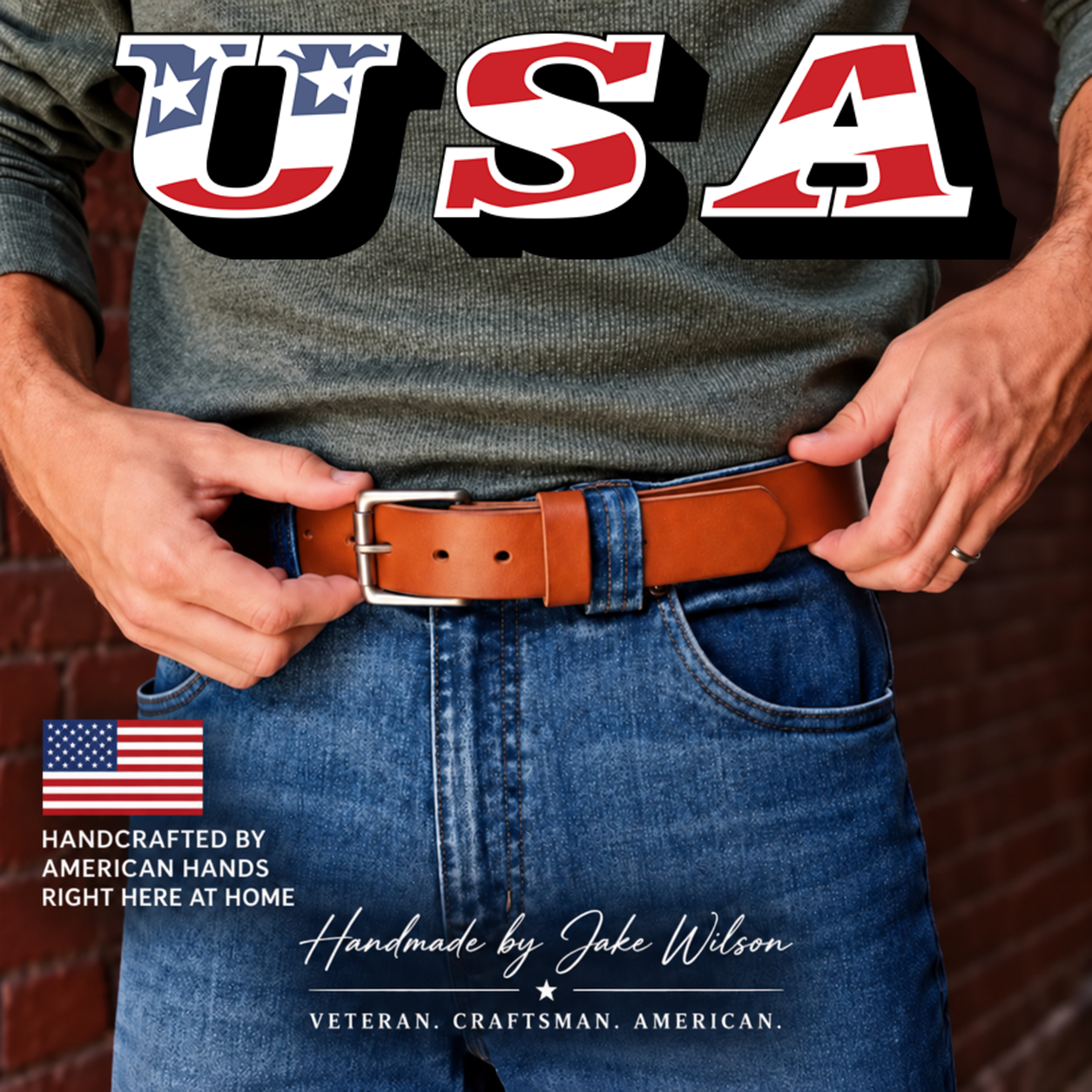 🔥 100% Handmade Full-Grain Buffalo Leather Belt – Built to Last