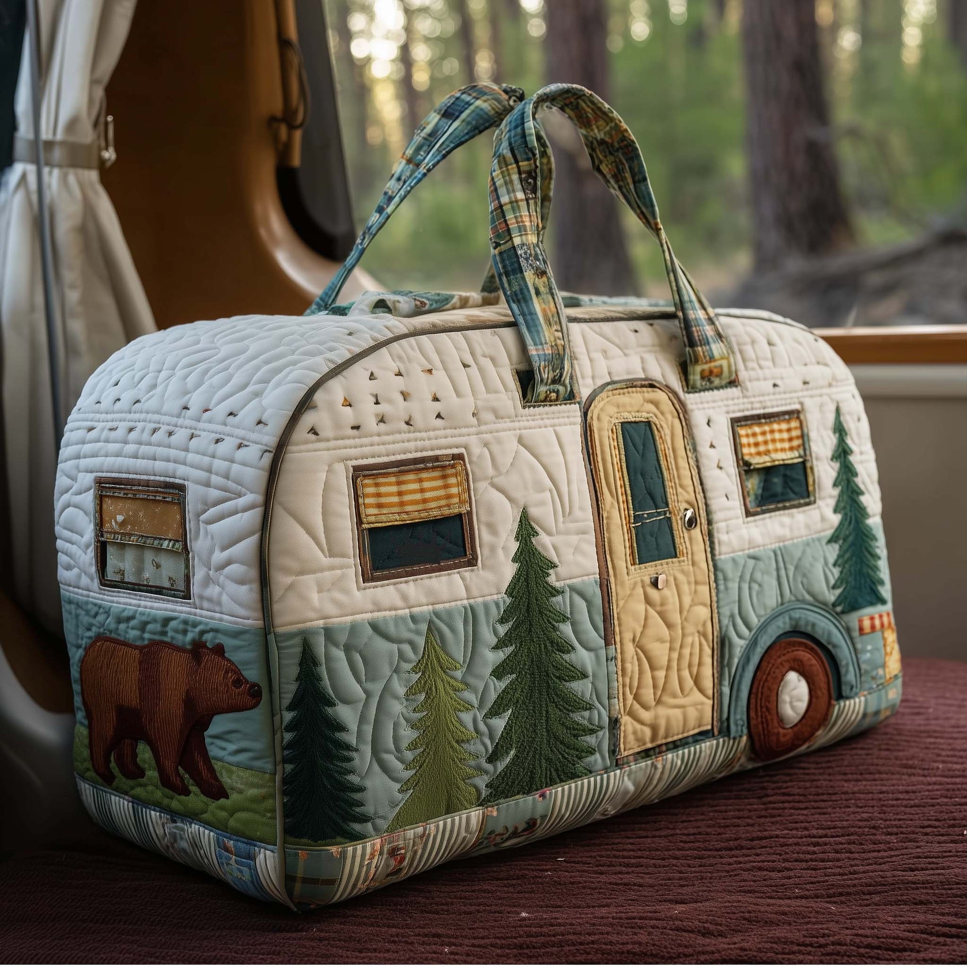 Cozy Vintage RV Travel & Weekender Bag