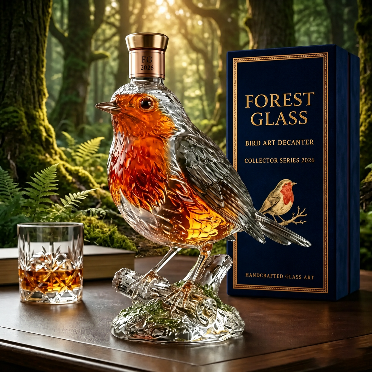 3D Robin Sculpture Collector's Edition Wine Bottle