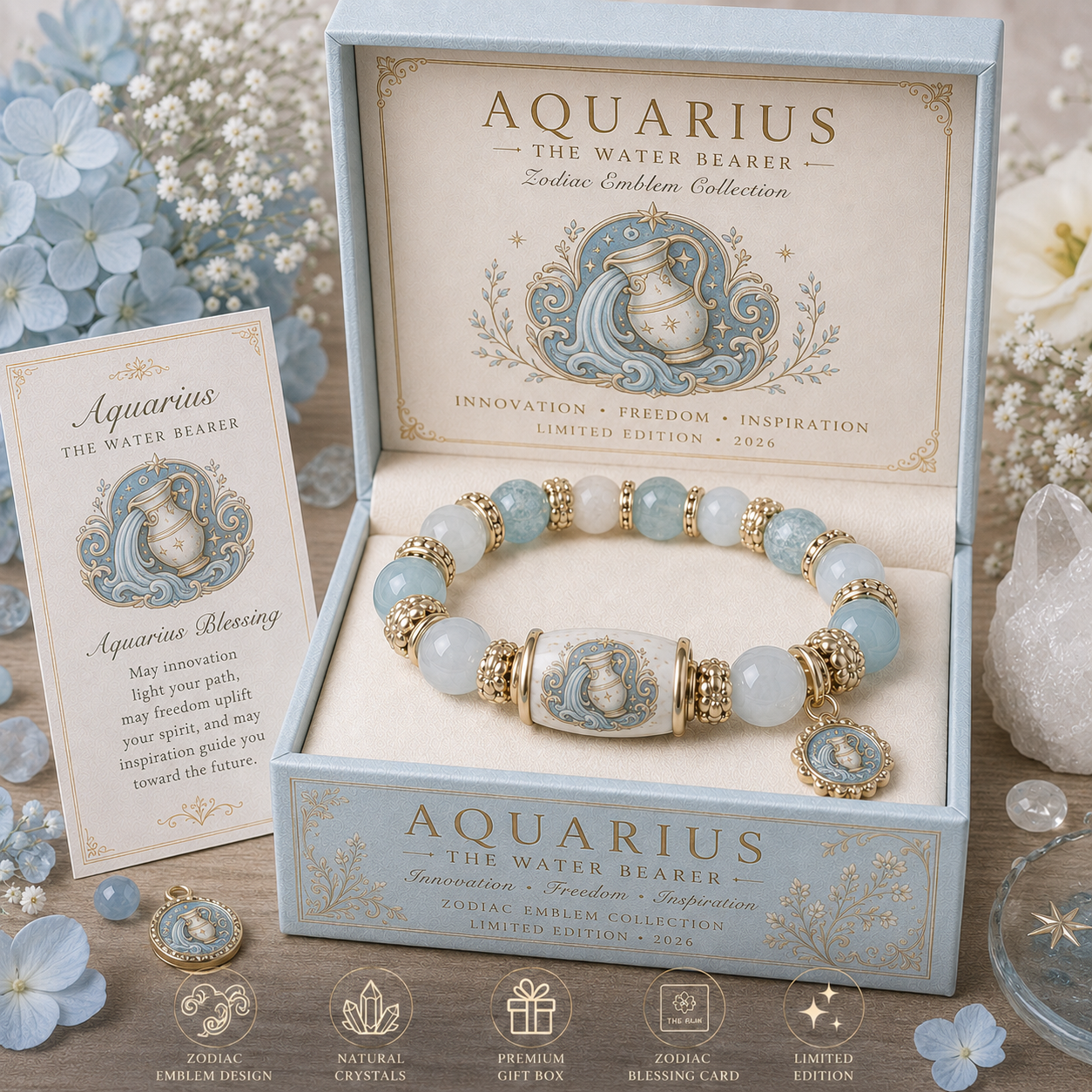 A Gift Chosen by the Stars: Personalized Zodiac Bracelet Gift Set