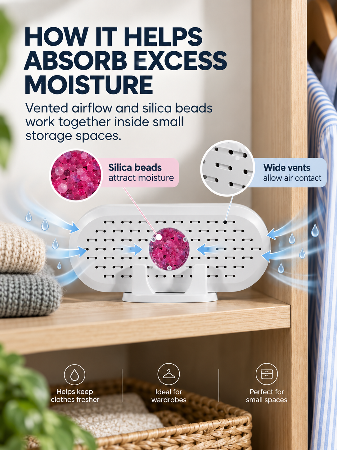 💧 DAMP WARDROBE? WET WINDOWS? MUSTY CORNERS? PULL THE MOISTURE OUT BEFORE IT TAKES OVER. 🔥 The Mini Reusable Household Dehumidifier Designed to Absorb Excess Moisture from Small Enclosed Spaces — Helping Keep Wardrobes, Bedrooms, Bathrooms, Cupboa