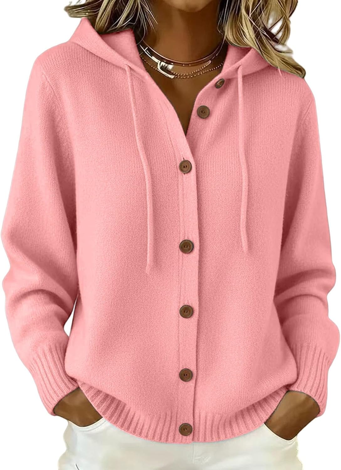 Cashmere Cardigan Sweaters for Women Plus Size Hooded Cardigan