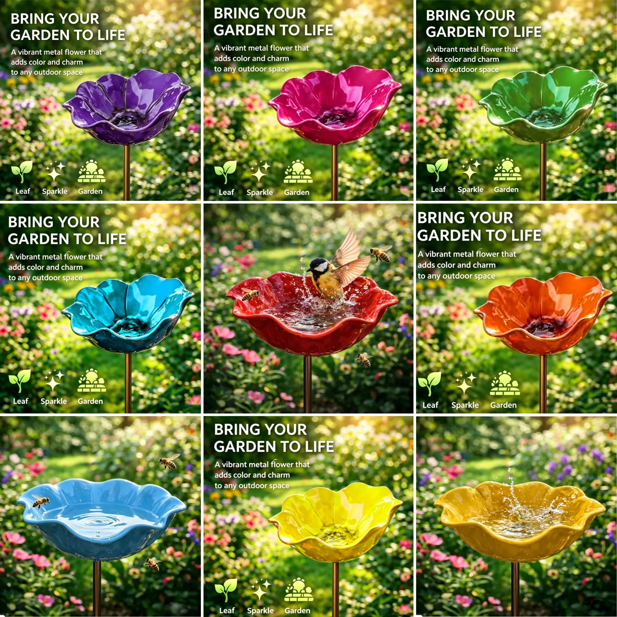 Mini Bird Bath & Pollinator Water Station   Attract Birds & Beneficial Insects
