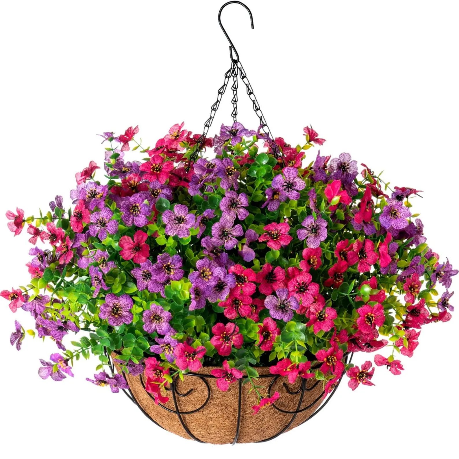Last Day Promotion!  Simulated Hanging Flower Basket No Watering, No Wilting—Just a Picture Perfect Home Every Single Day.