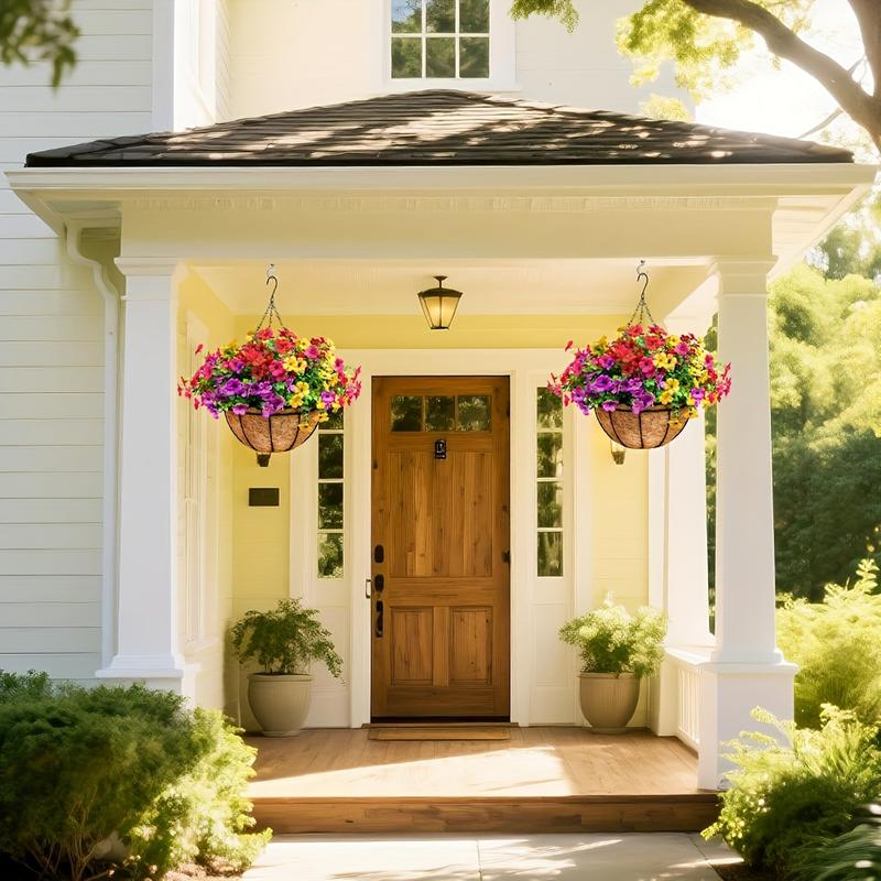 Last Day Promotion!  Simulated Hanging Flower Basket No Watering, No Wilting—Just a Picture Perfect Home Every Single Day.