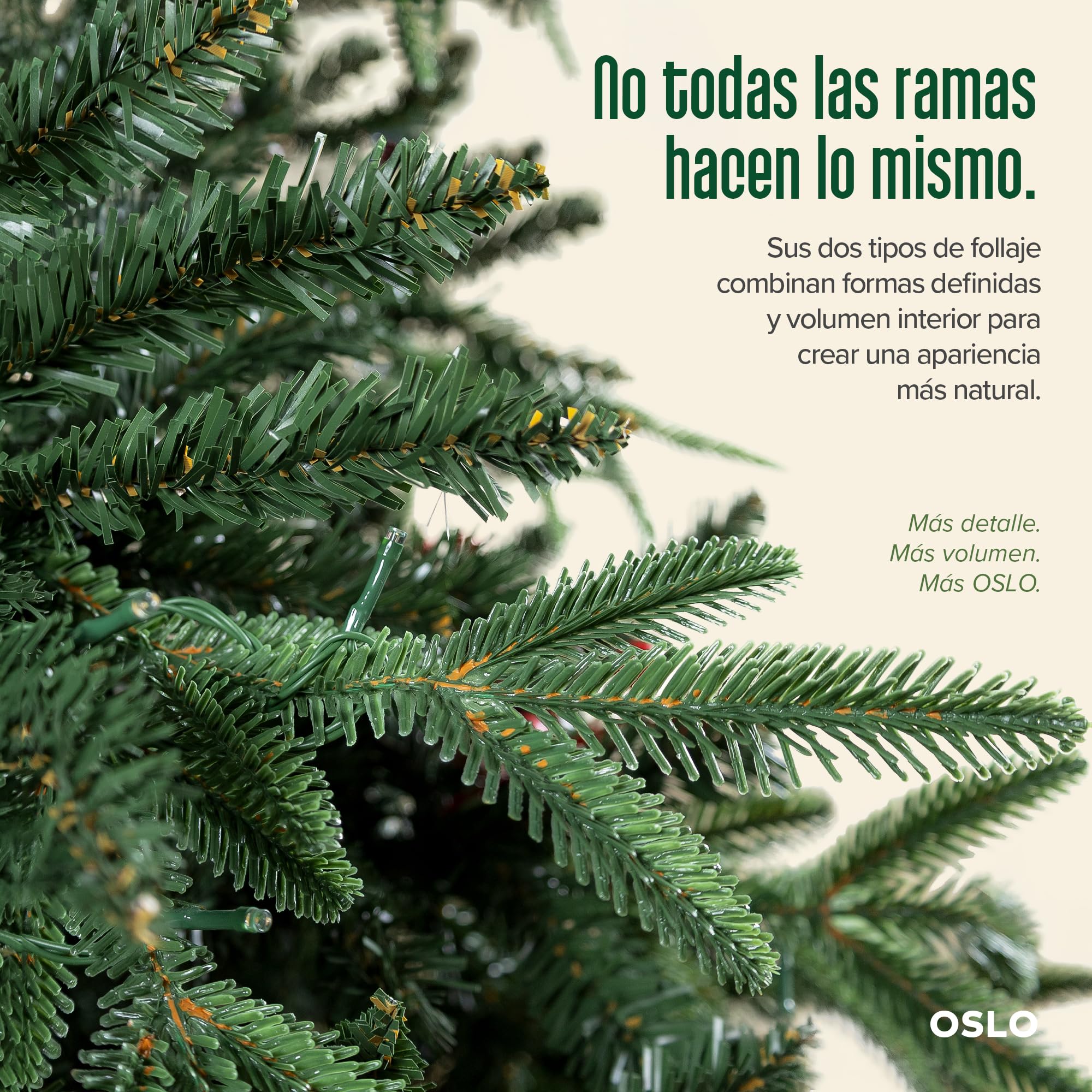 OSLO Árbol de Navidad Frondoso con Luces Integradas 2.5 m Verde