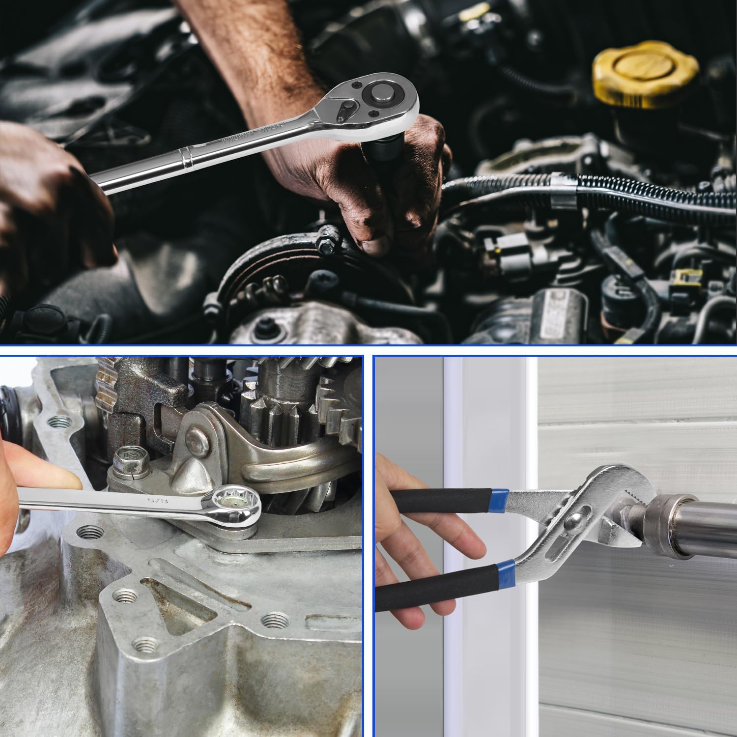 Prostormer - Juego de herramientas mecánicas, 240 piezas, kit universal de herramientas de reparación de automóviles para el hogar con caja de herramientas de aluminio resistente