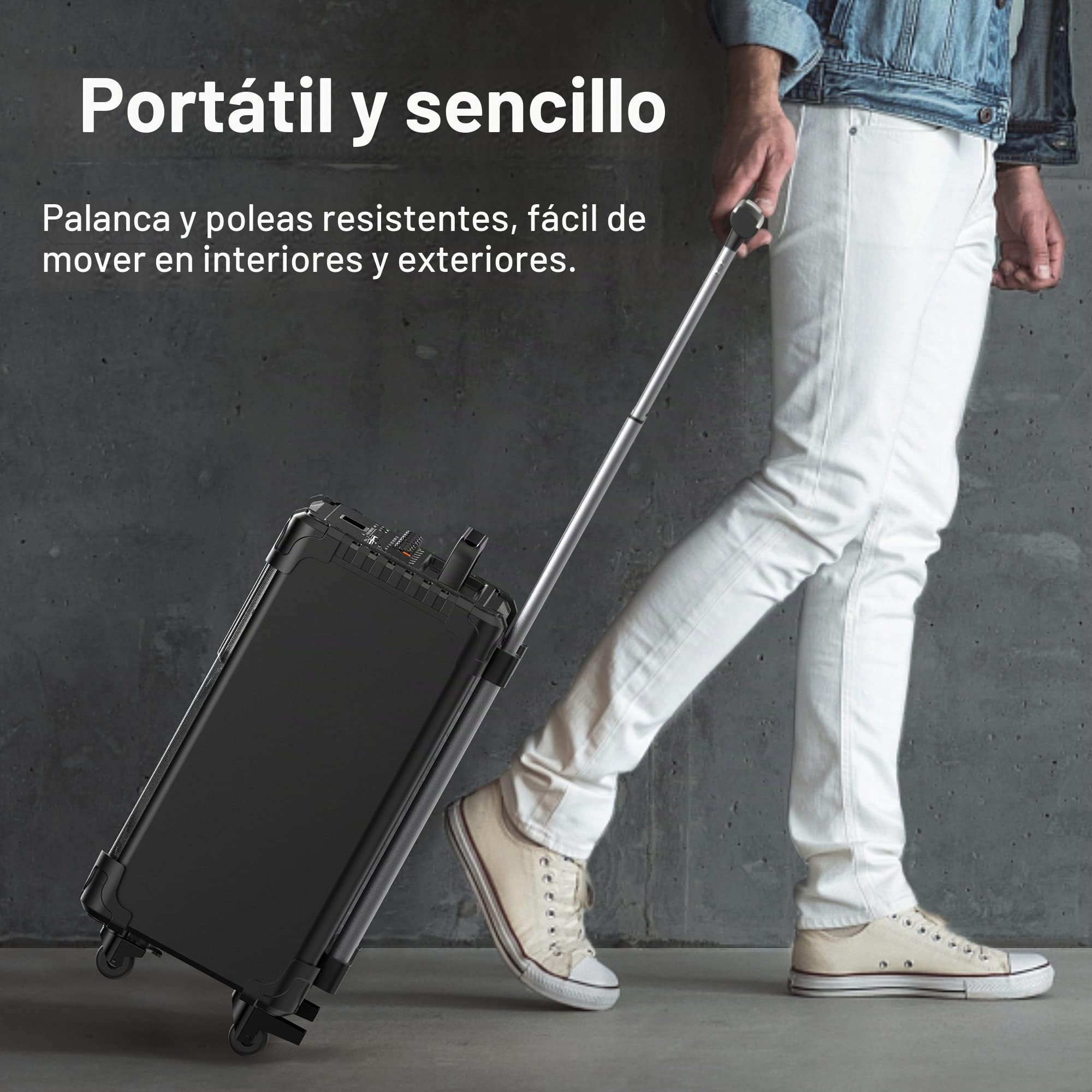 JYX Máquina de Karaoke con 2 Micrófonos Inalámbricos, Altavoz de Karaoke Bluetooth Portátil para Exteriores, Gran Sistema de PA de Fiesta con Luces de Discoteca para Reuniones