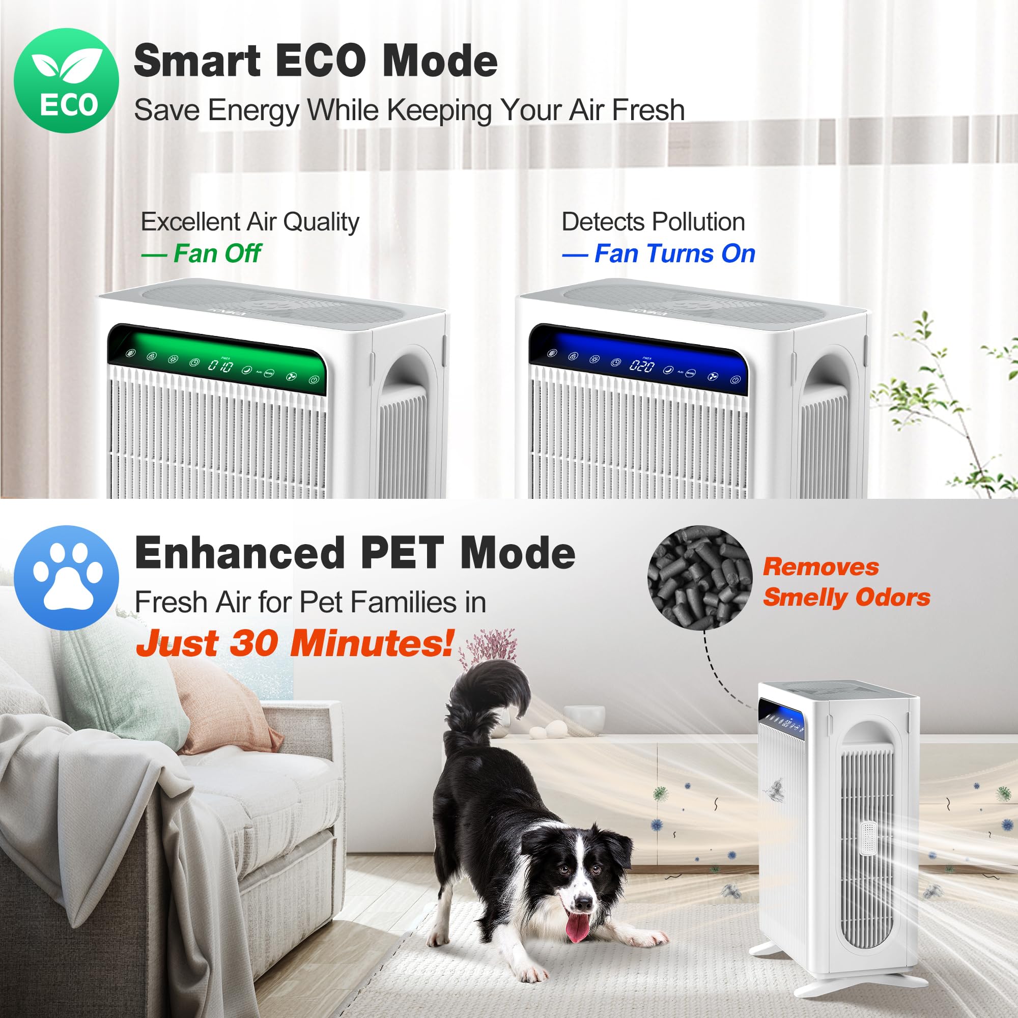 KNKA Purificador de Aire para Hogar, Hasta 1,695 ft² en 1 Hora, APH4000