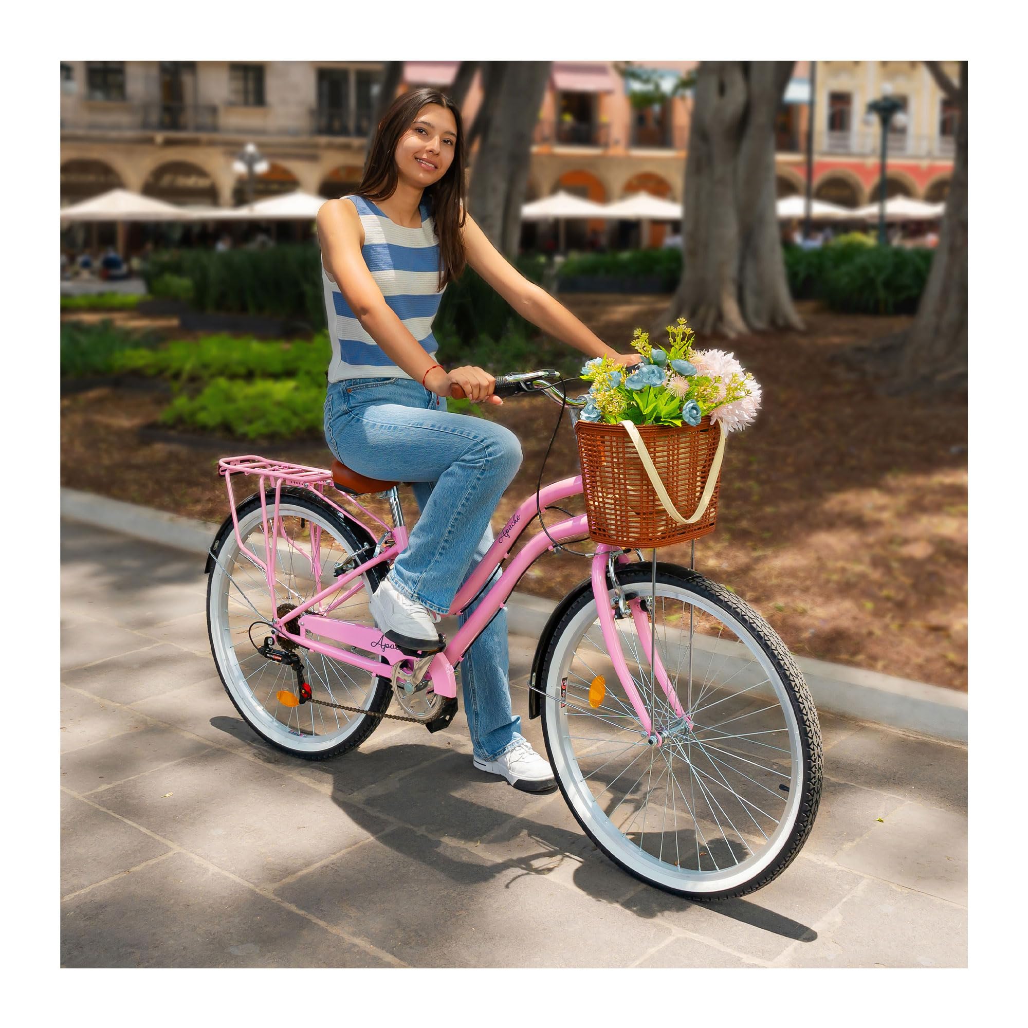Apache Bicicleta Urbana R26 Vintage Canastilla