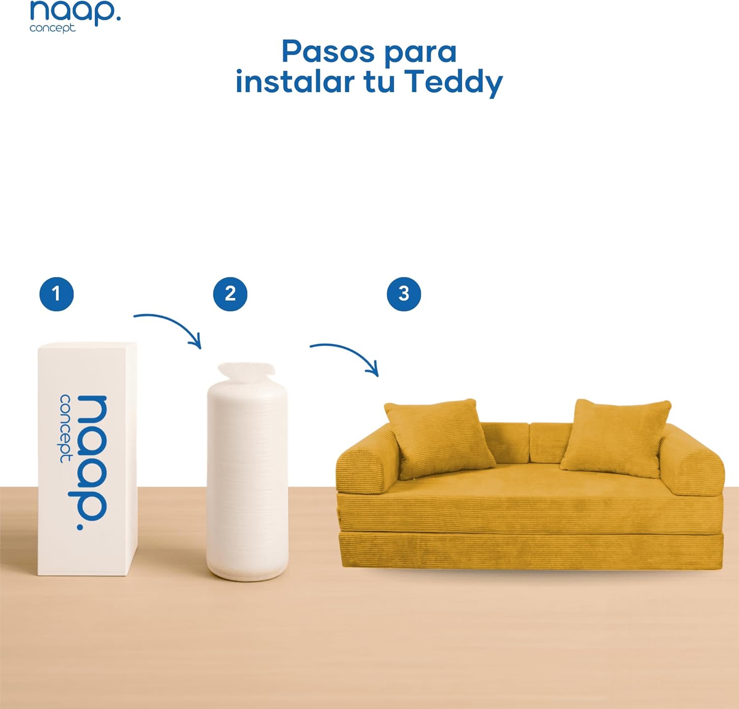 Sofá Cama Teddy Luxe | Diseño Convertible | Hecho 100% de Espuma | Comodidad y Versatilidad | 200x100x65 cm (Chocolate)