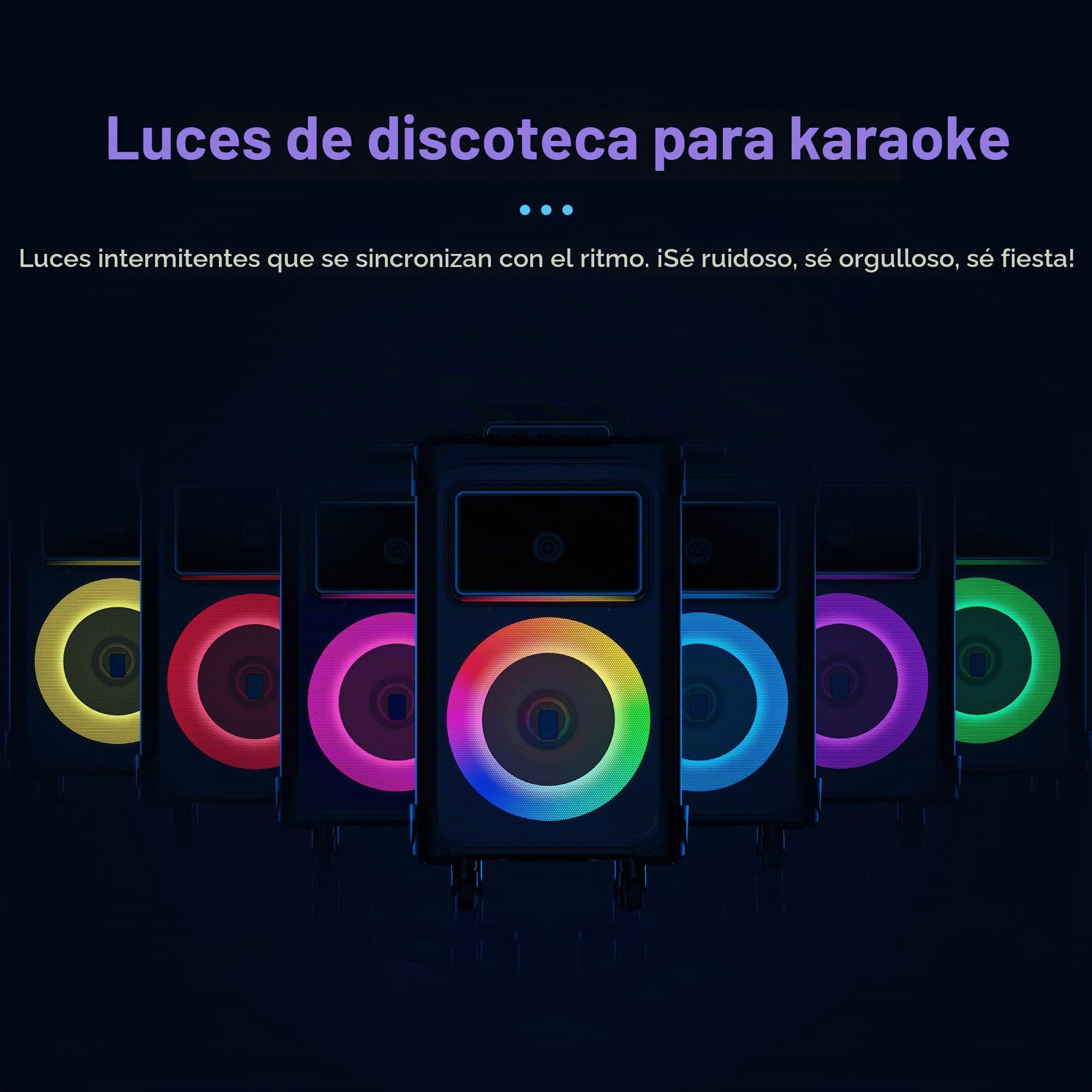 JYX Máquina de Karaoke con 2 Micrófonos Inalámbricos, Altavoz de Karaoke Bluetooth Portátil para Exteriores, Gran Sistema de PA de Fiesta con Luces de Discoteca para Reuniones