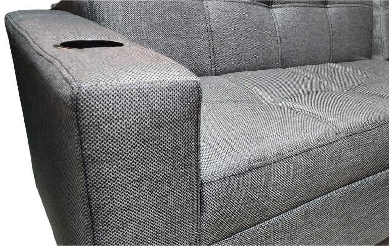 Sofa Cama King Size Tapatios Muebles Tela Oslo Oxford con Portavasos 3 Posiciones