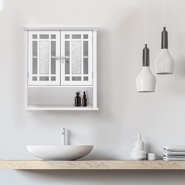 Clóset de Pared extraíble con Puertas Dobles, Color Blanco Pull Handle Wall Cabinet clóset de pared