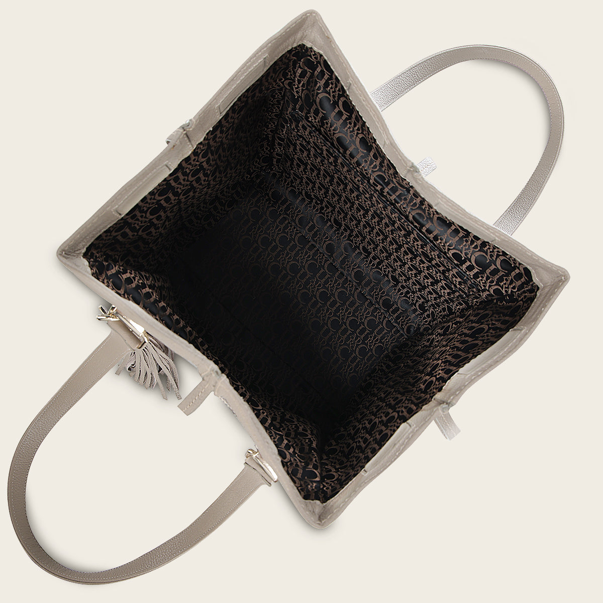 Bolso tote en piel genuina de pitón para dama
