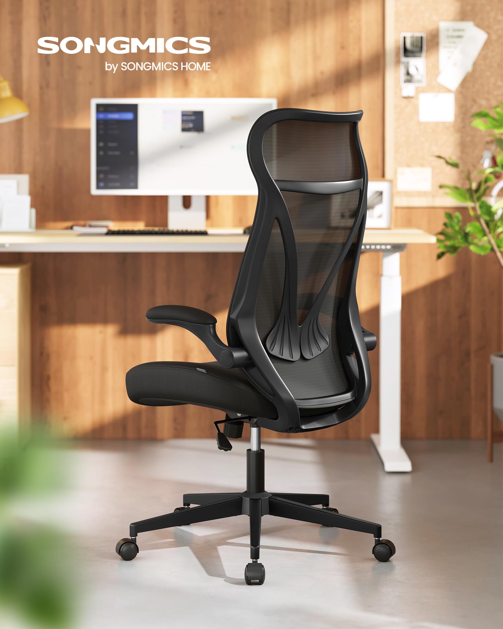 SONGMICS Silla Giratoria de Escritorio, Carga de 150 kg