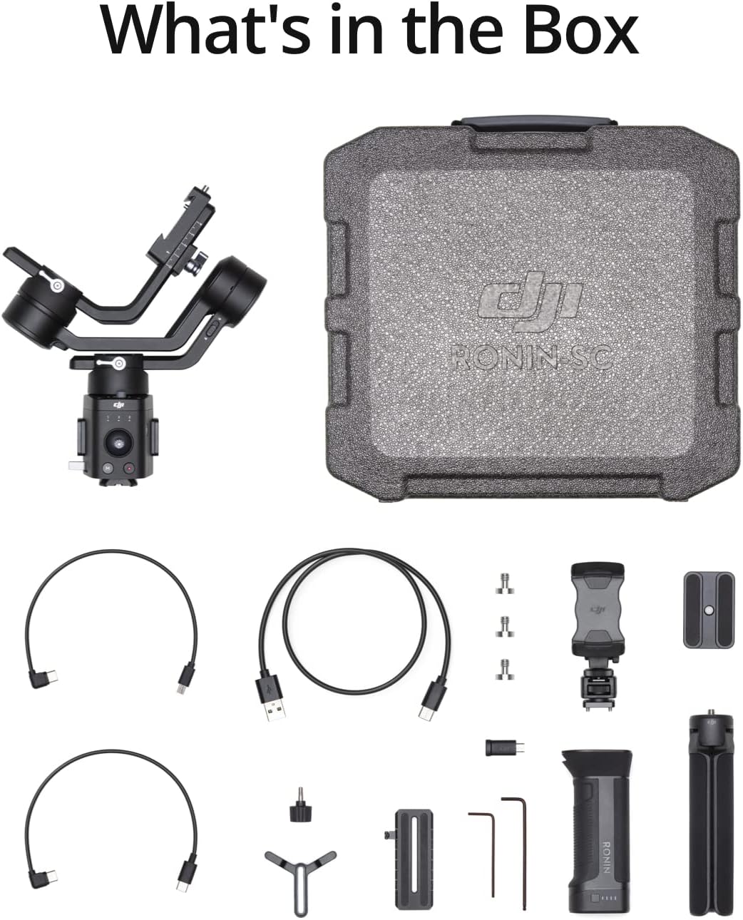 Dji Ronin-SC - Estabilizador de cámara, cardán de Mano de 3 Ejes para cámaras DSLR y sin Espejo, Carga útil de hasta 4.5 Libras, diseño Ligero, filmación cinemática, Color Negro