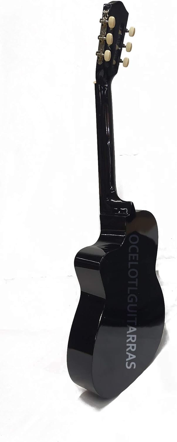 Guitarra Acústica Curva Ocelotl® Paquete Vital De Accesorios (Negro)