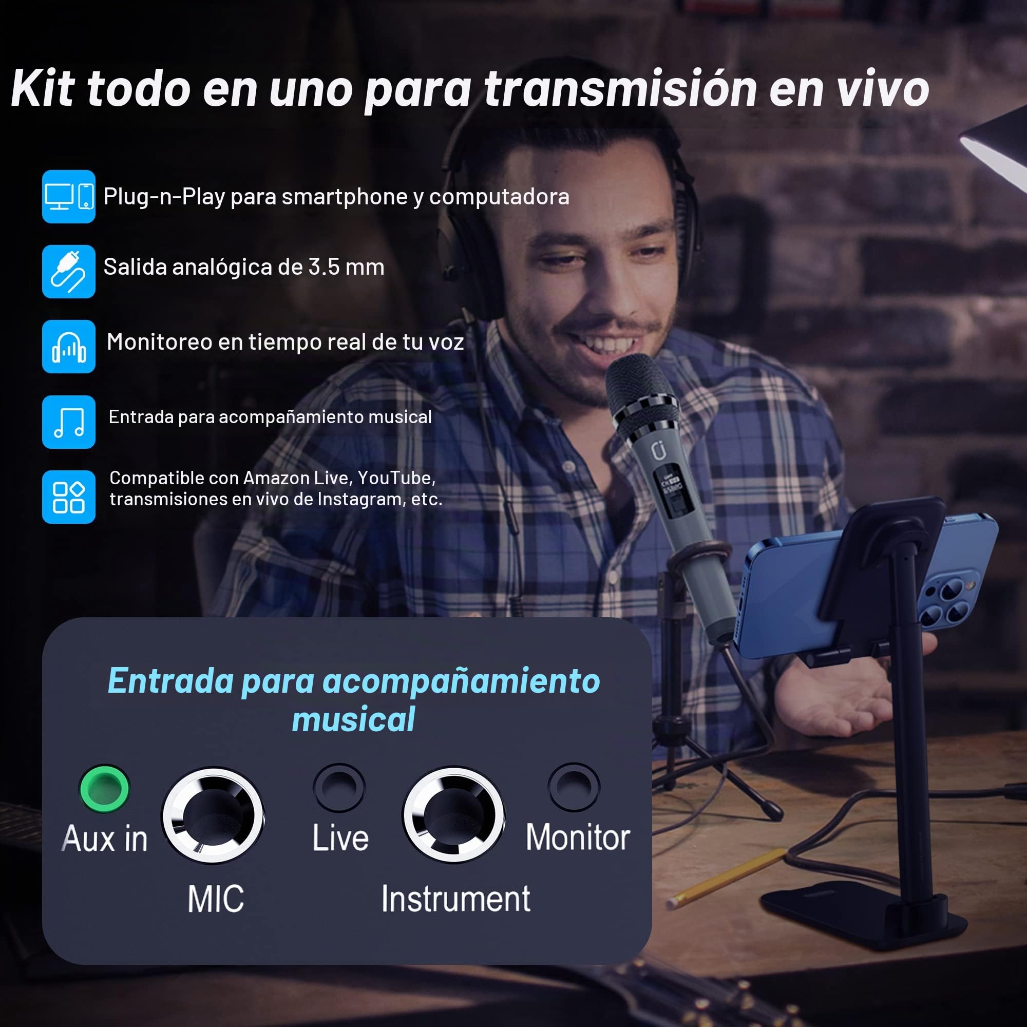 JYX Máquina de Karaoke con 2 Micrófonos Inalámbricos, Altavoz de Karaoke Bluetooth Portátil para Exteriores, Gran Sistema de PA de Fiesta con Luces de Discoteca para Reuniones