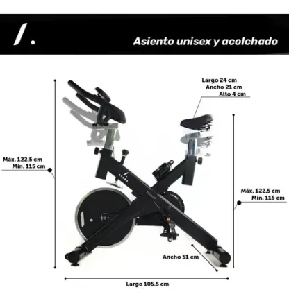 Ayara Bicicleta EstÃ¡tica Fija Spinning Fitness Cardio Bici01 Color Negro