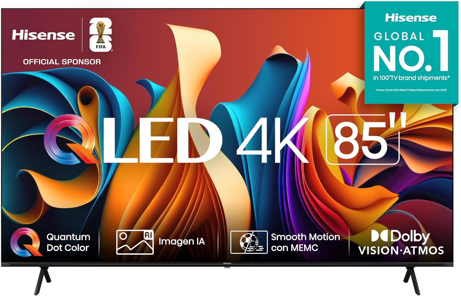 Hisense Television QD6QFM (Modelo 2025) Pantalla 43 Pulgadas,QLED Smart Fire TV UHD 4K,Control Remoto por Voz con Alexa,Escalado AI a 4K,Dolby Vision Atmos, Modo de Juego Plus