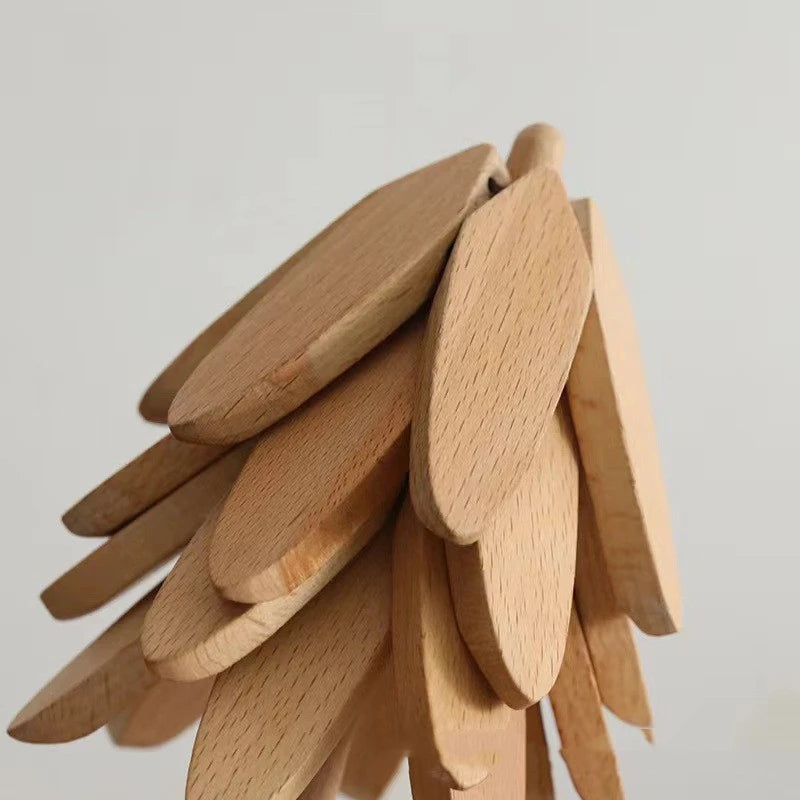 Tree-Shaped Wooden Trivet Set