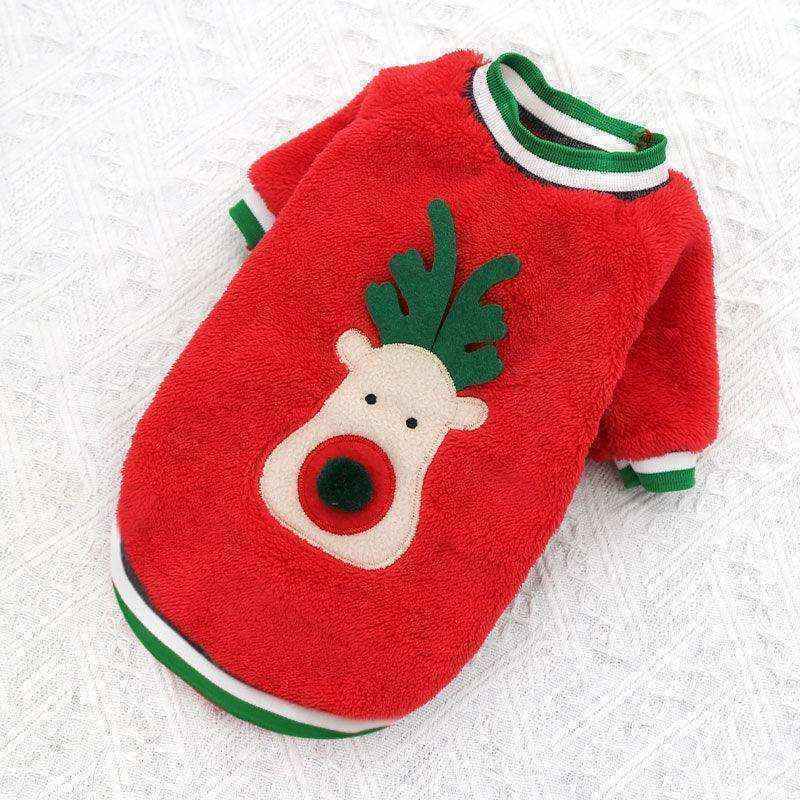 Reindeer Christmas Fleece for Dogs – Festive Comfort with a Pom-Pom Nose - Dog Moda