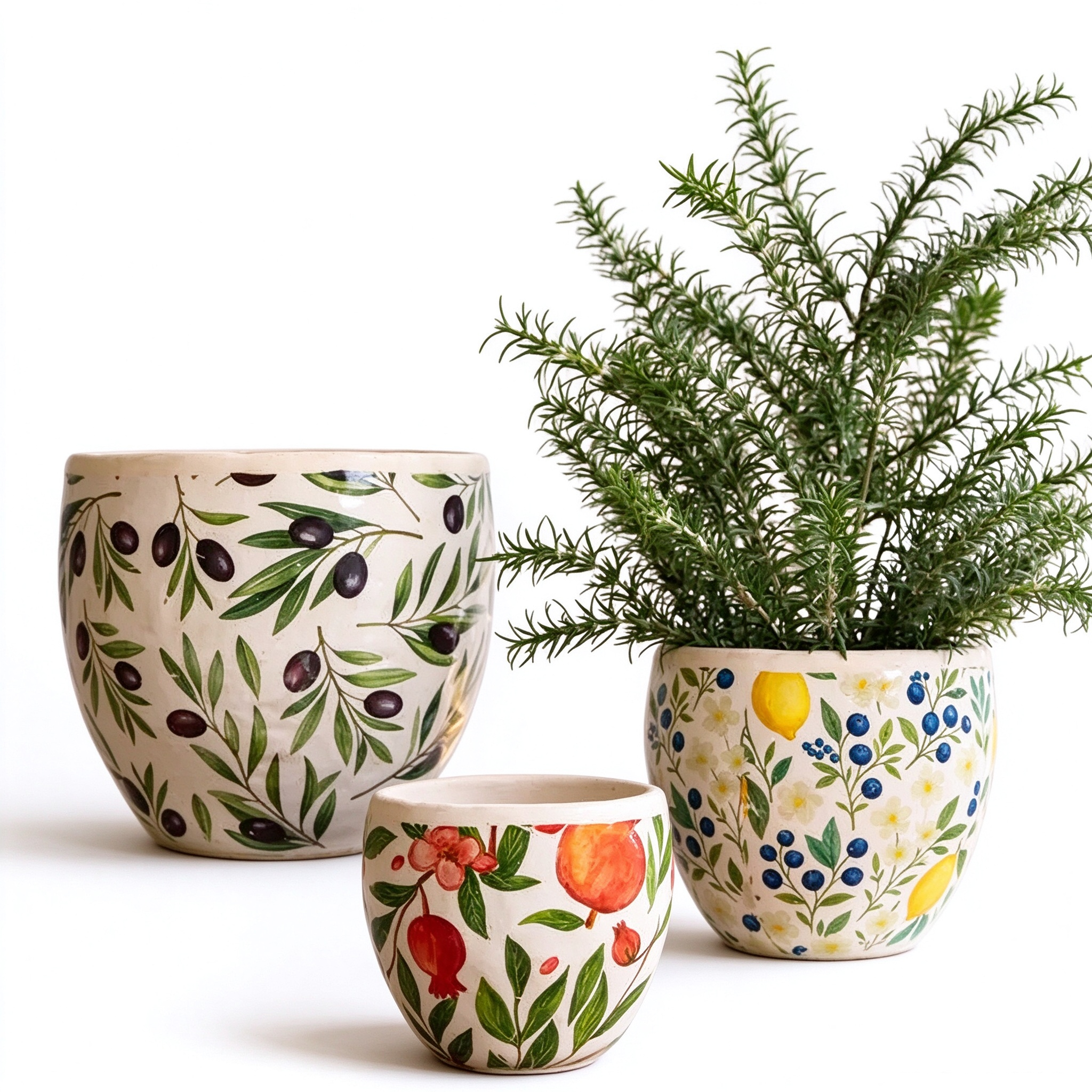 Fruitful Cement Planter Set