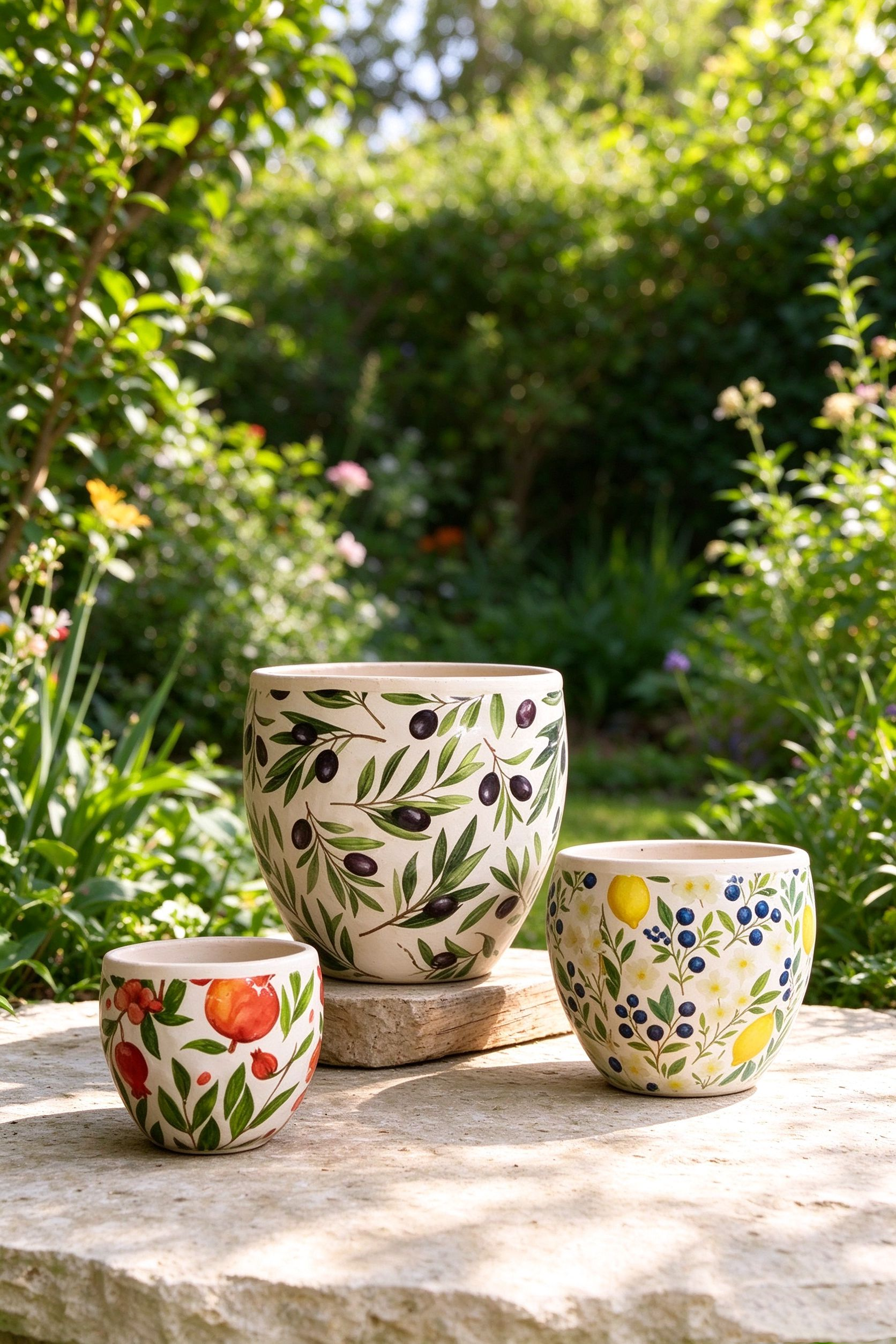 Fruitful Cement Planter Set