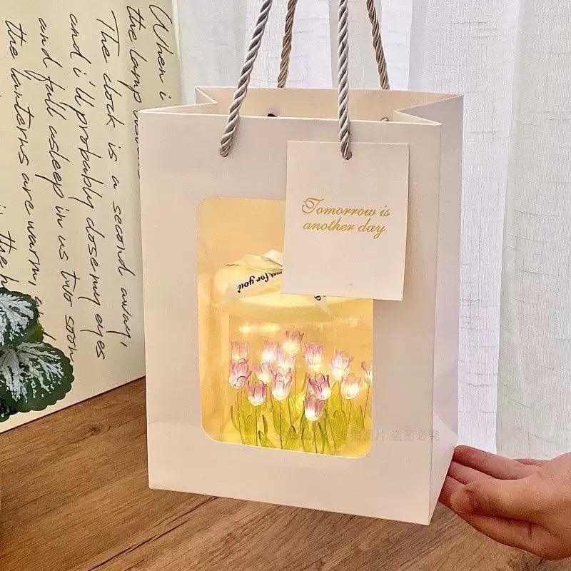 Aesthetic Tulip Flower Bucket Ambient Light