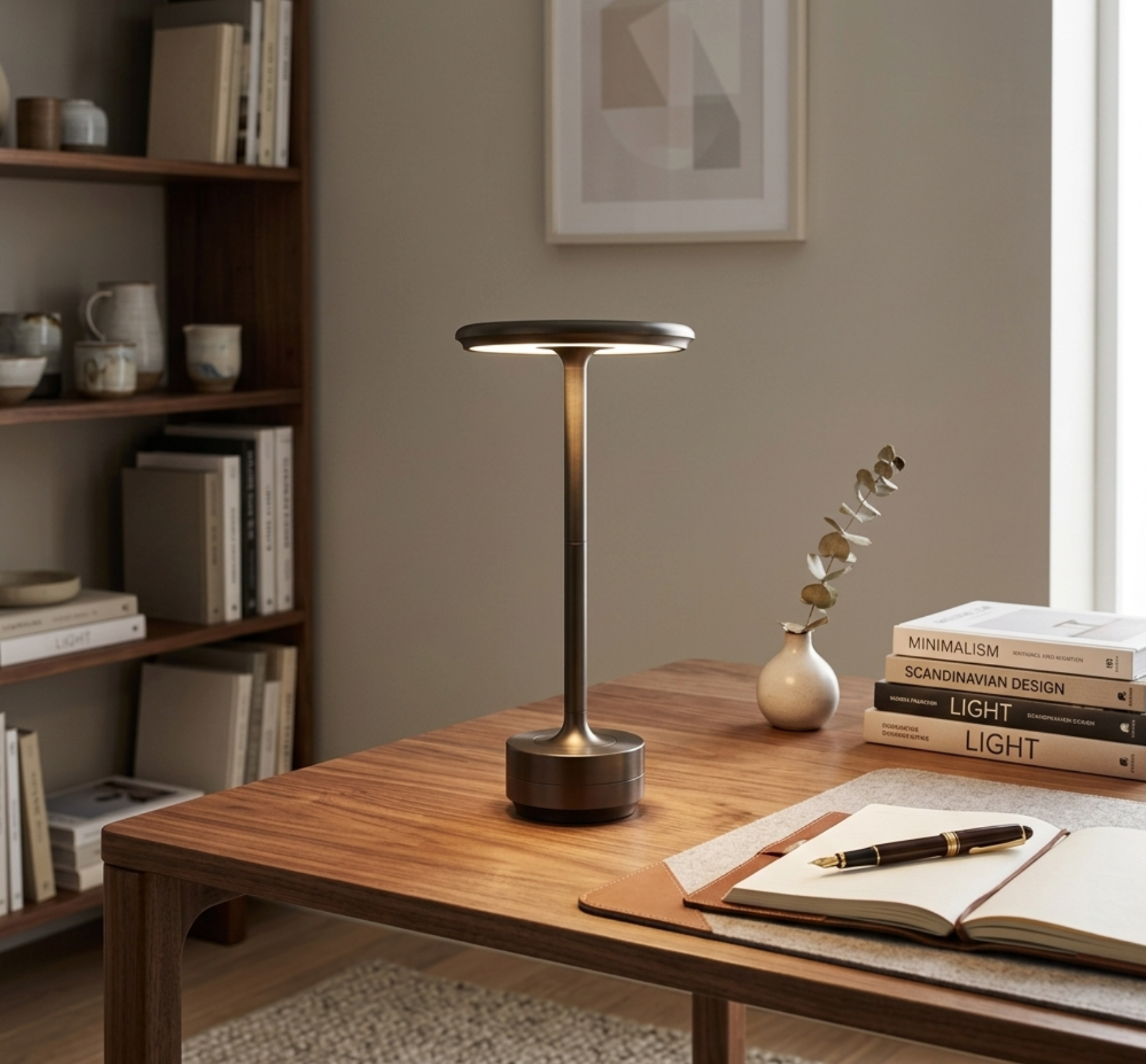 Ring Top Slim Stem Touch Control Cordless Lamp