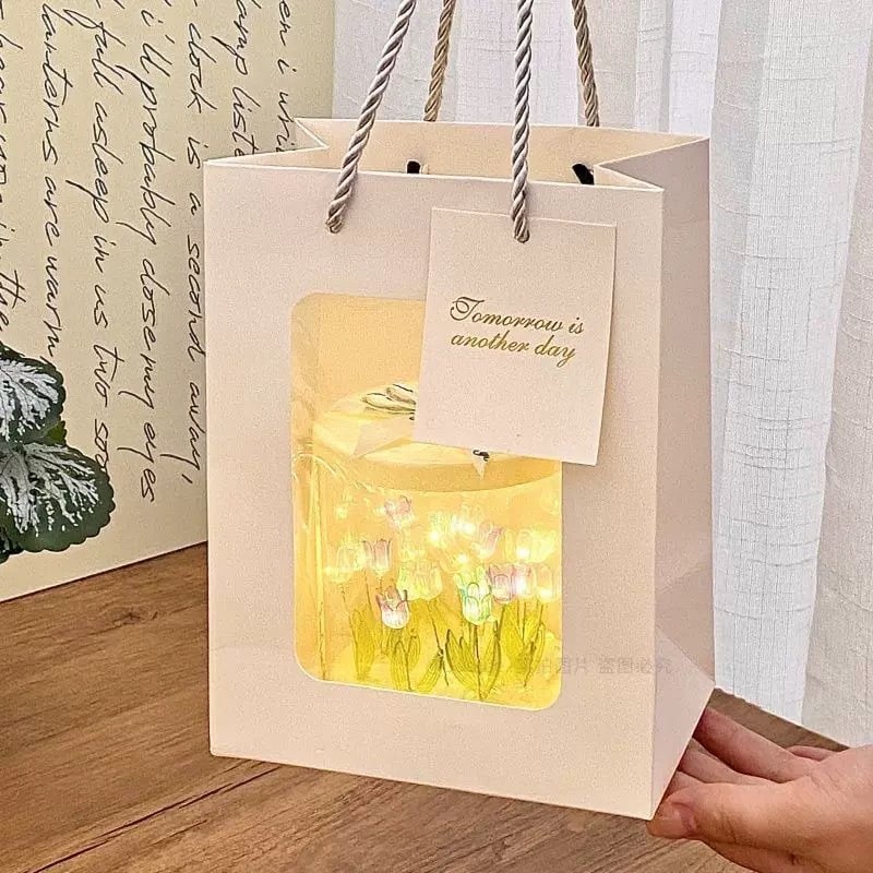Aesthetic Tulip Flower Bucket Ambient Light