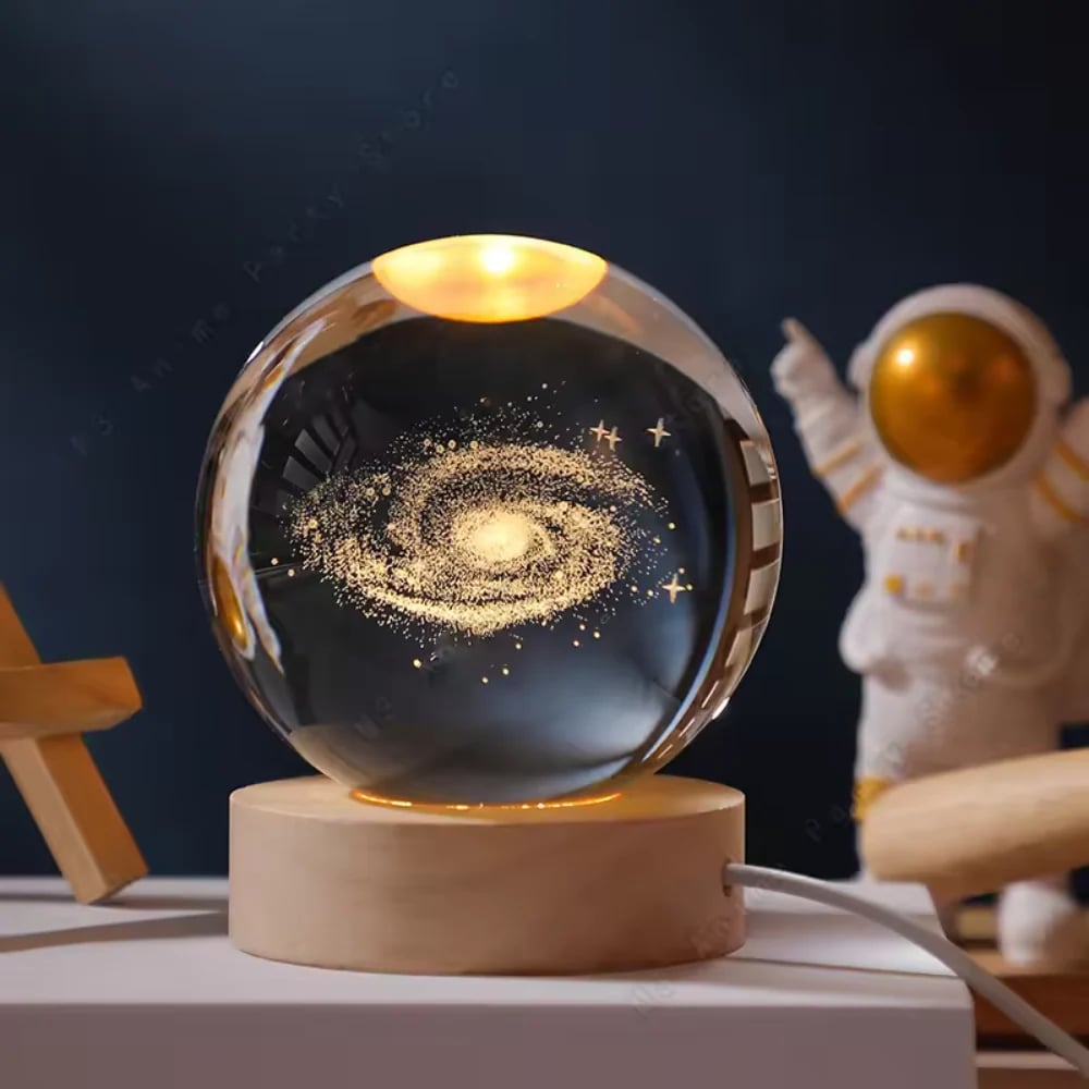 3D Moon Crystal Ball Lamp | Magical Space Night Light