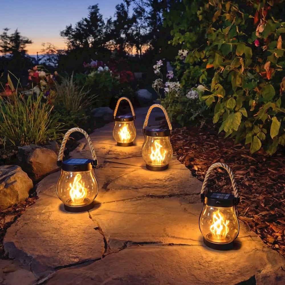 🔥 Solar Garden Lanterns – No Wiring, Auto-On at Dusk! Last Chance Before They're Gone!