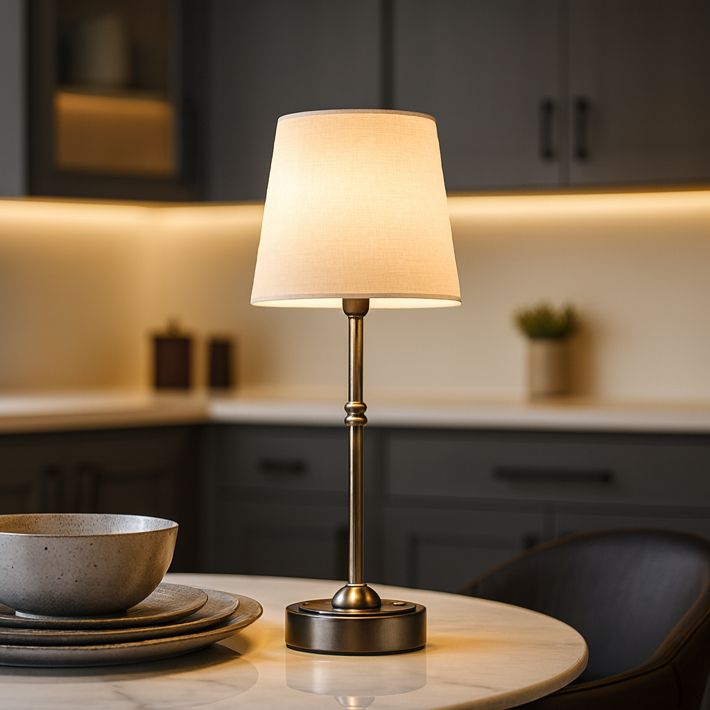 Fabric Shade Accent Stem Touch Control Table Lamp