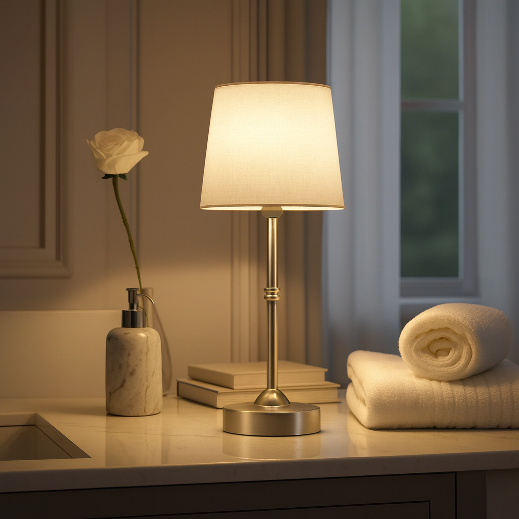 Fabric Shade Accent Stem Touch Control Table Lamp