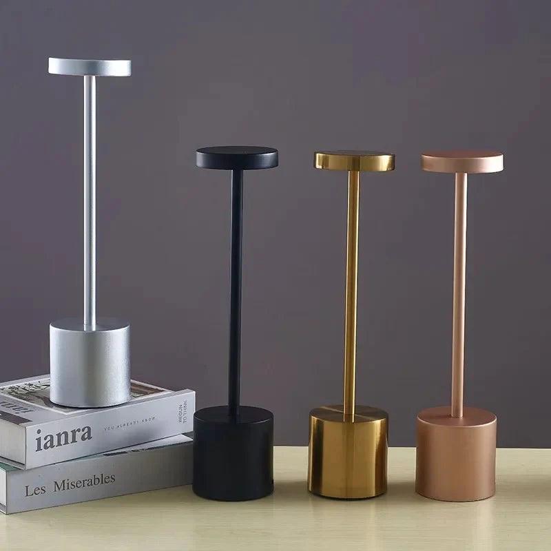 Disc Top Slim Stem Touch Control Rechargeable Table Lamp