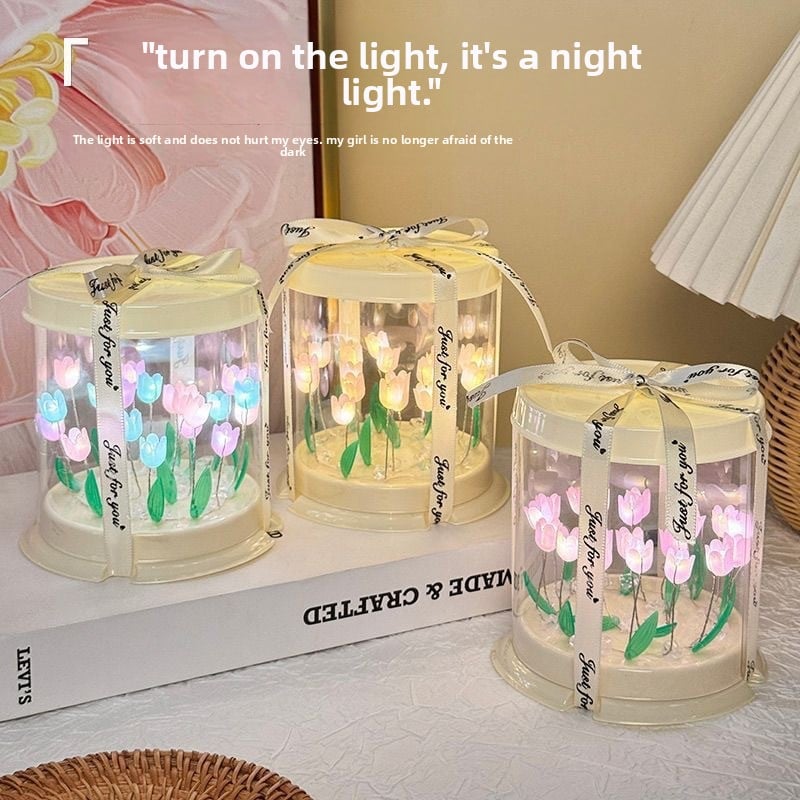 Aesthetic Tulip Flower Bucket Ambient Light