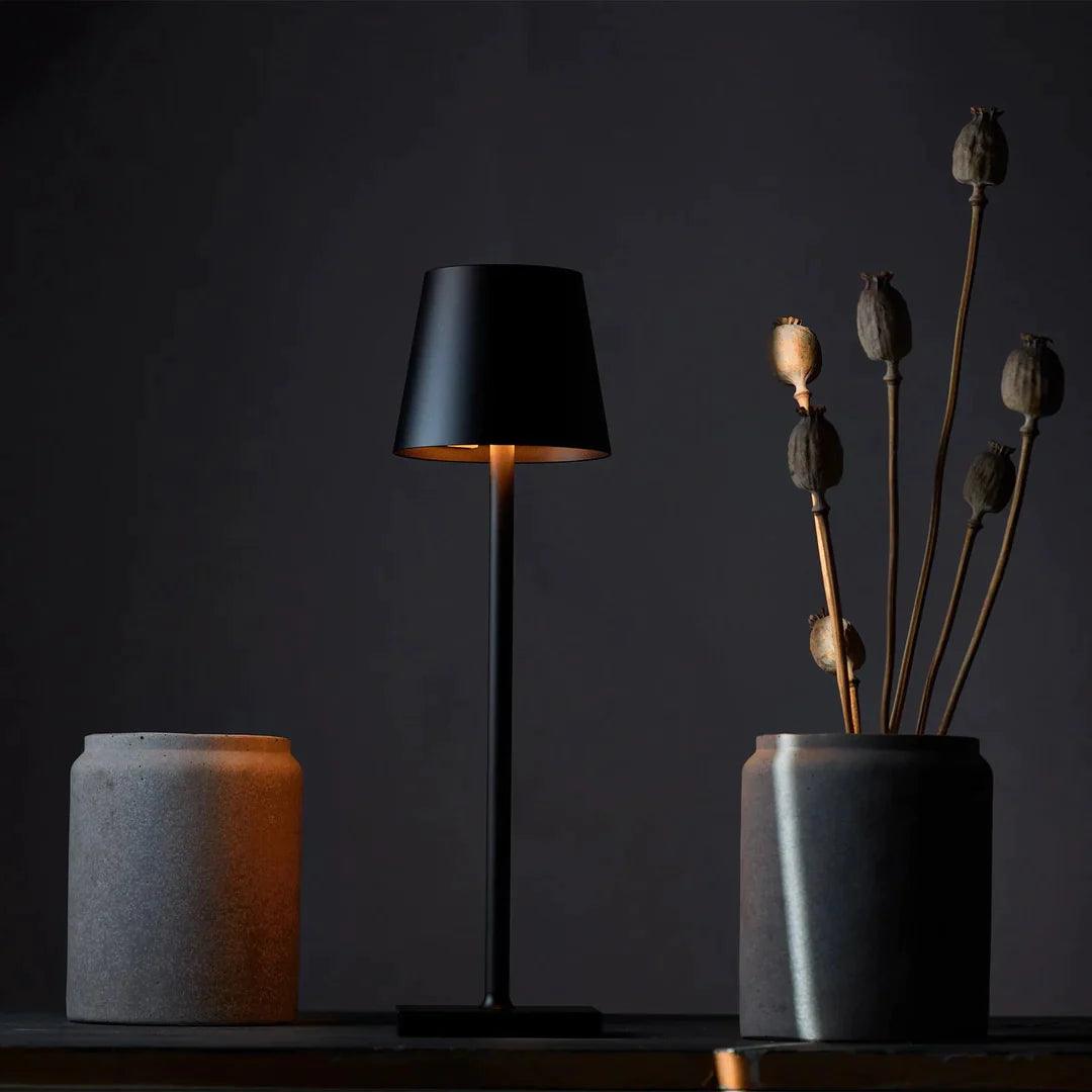 Brass Rechargeable Cordless Table Lamp, Minimalist Metal Portable LED Desk Lamp 