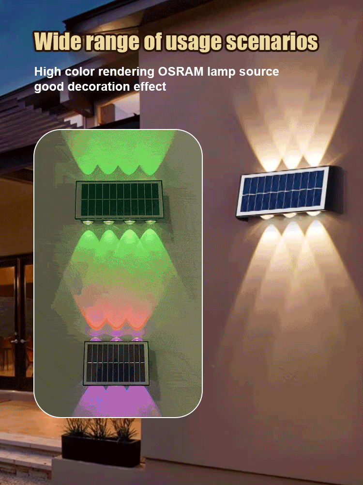 Solar Powered Wall Light – Auto On/Off, Weatherproof & Energy Saving 