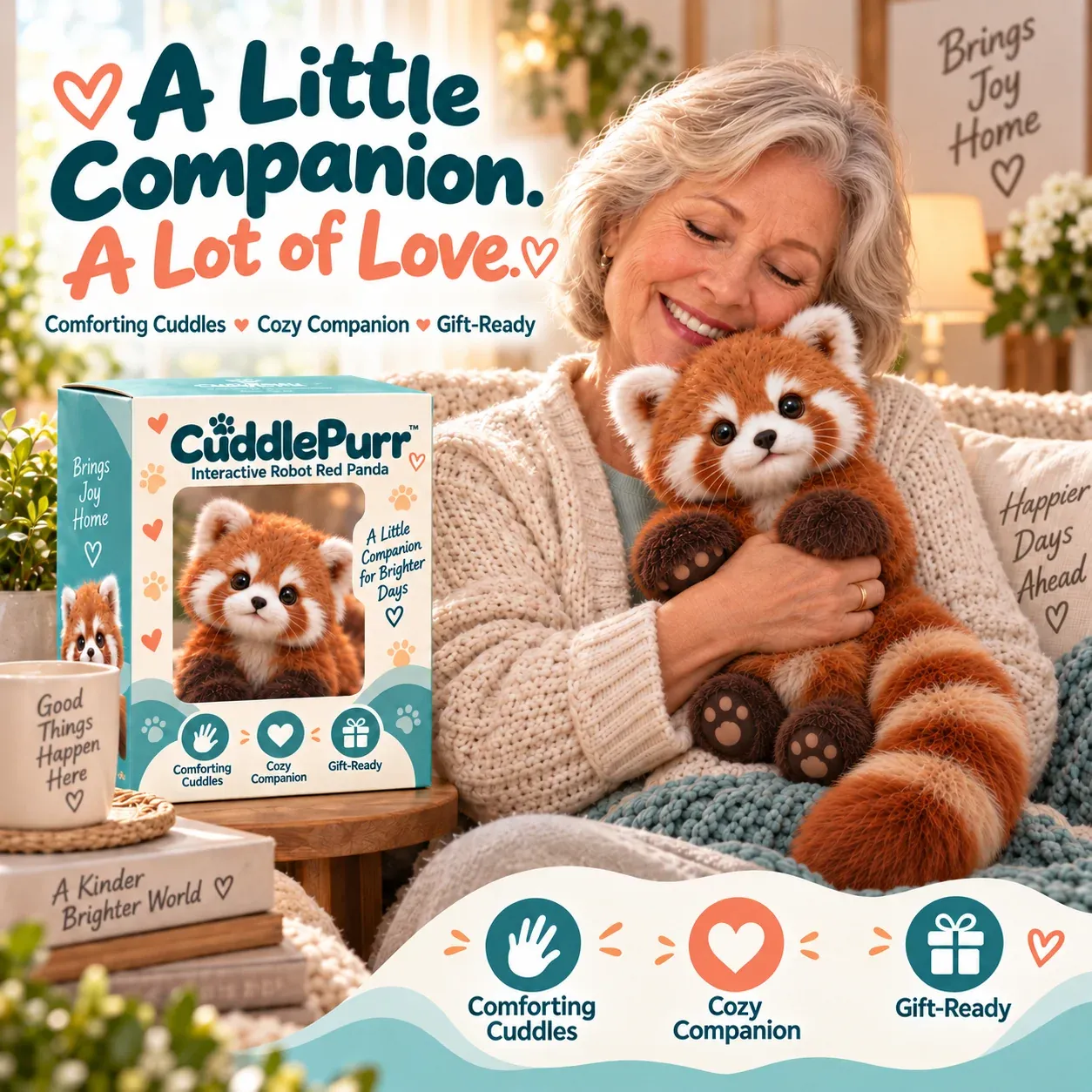🐾❤️ Best Sellers CuddlePurrTM Red Panda – Interactive Plush Companion | A Little Friend, A Lot of Love