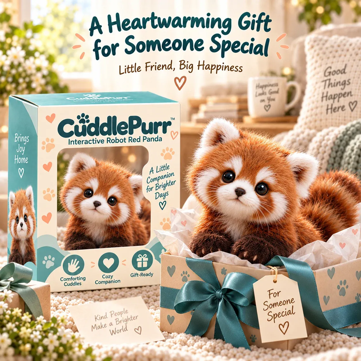🐾❤️ Best Sellers CuddlePurrTM Red Panda – Interactive Plush Companion | A Little Friend, A Lot of Love