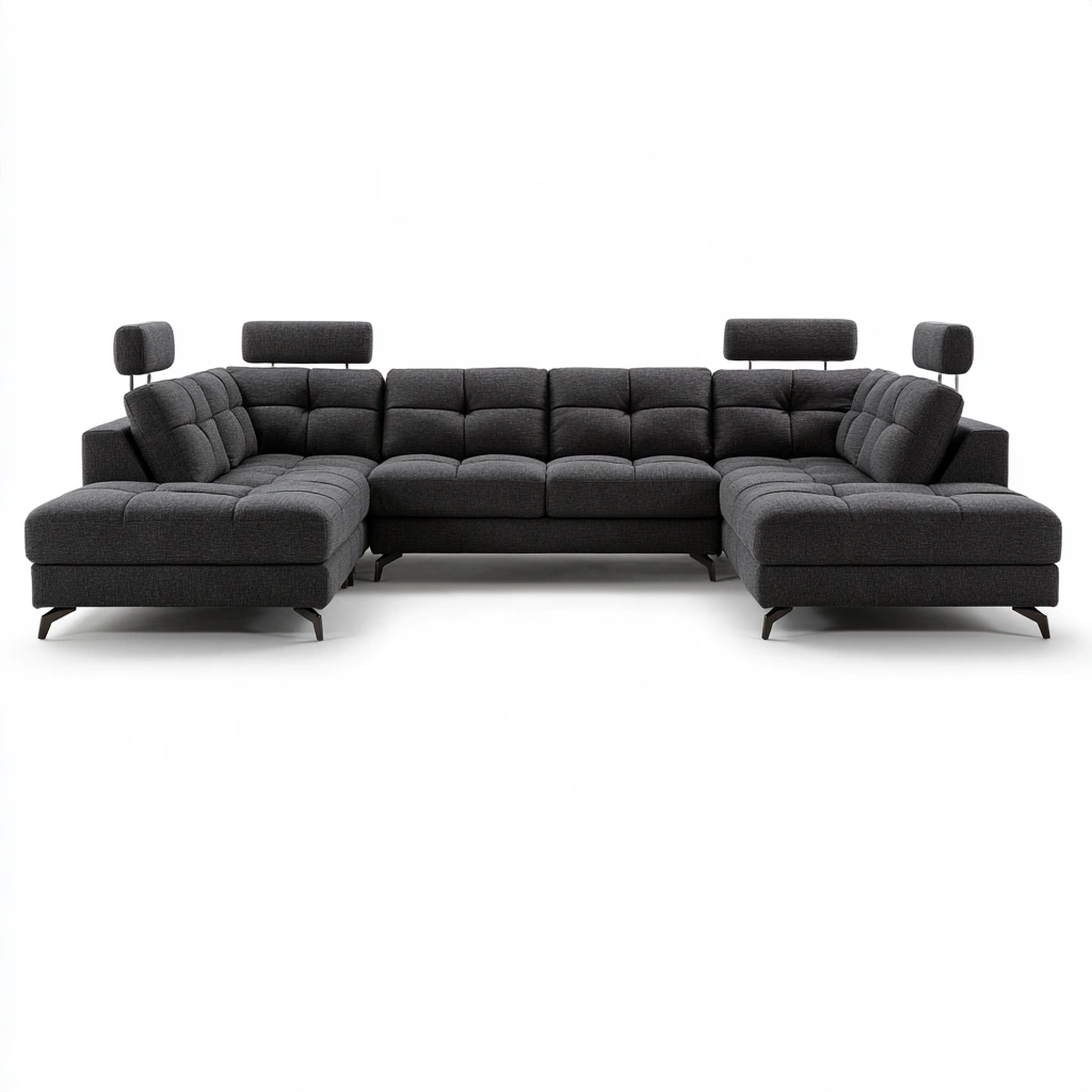 Schutzbezug für Sofa, mit klarer Formgebung, Farbe: dunkelgrau-ashcraftco