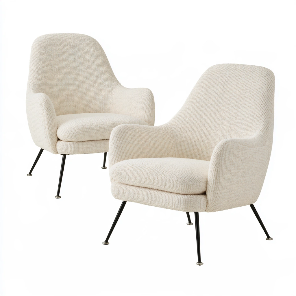 Moderner Akzentstuhl, mit klarer Formgebung, Farbe: creme-ashcraftco