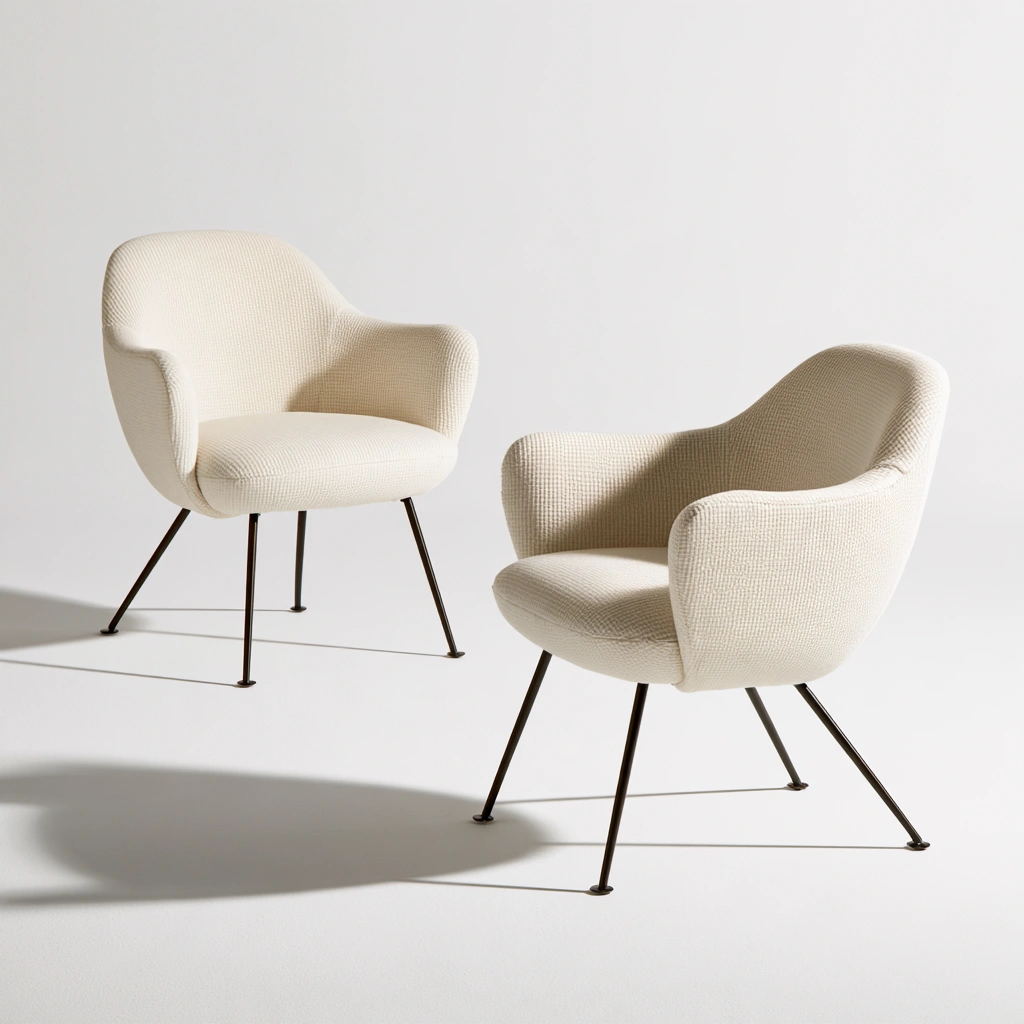 Esszimmerstuhl, mit klarer Formgebung, Farbe: creme-ashcraftco