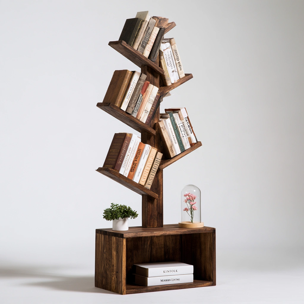 Bücherregal, mit klarer Formgebung, Farbe: grau-firshopco