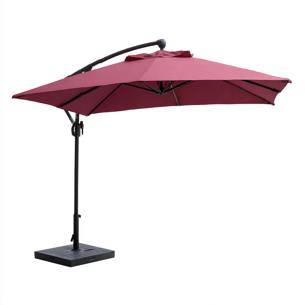 Sombrilla grande para exteriores 300×300×260 cm - rojo/negro - diseño suspendido para terraza y patio-Dodialiving