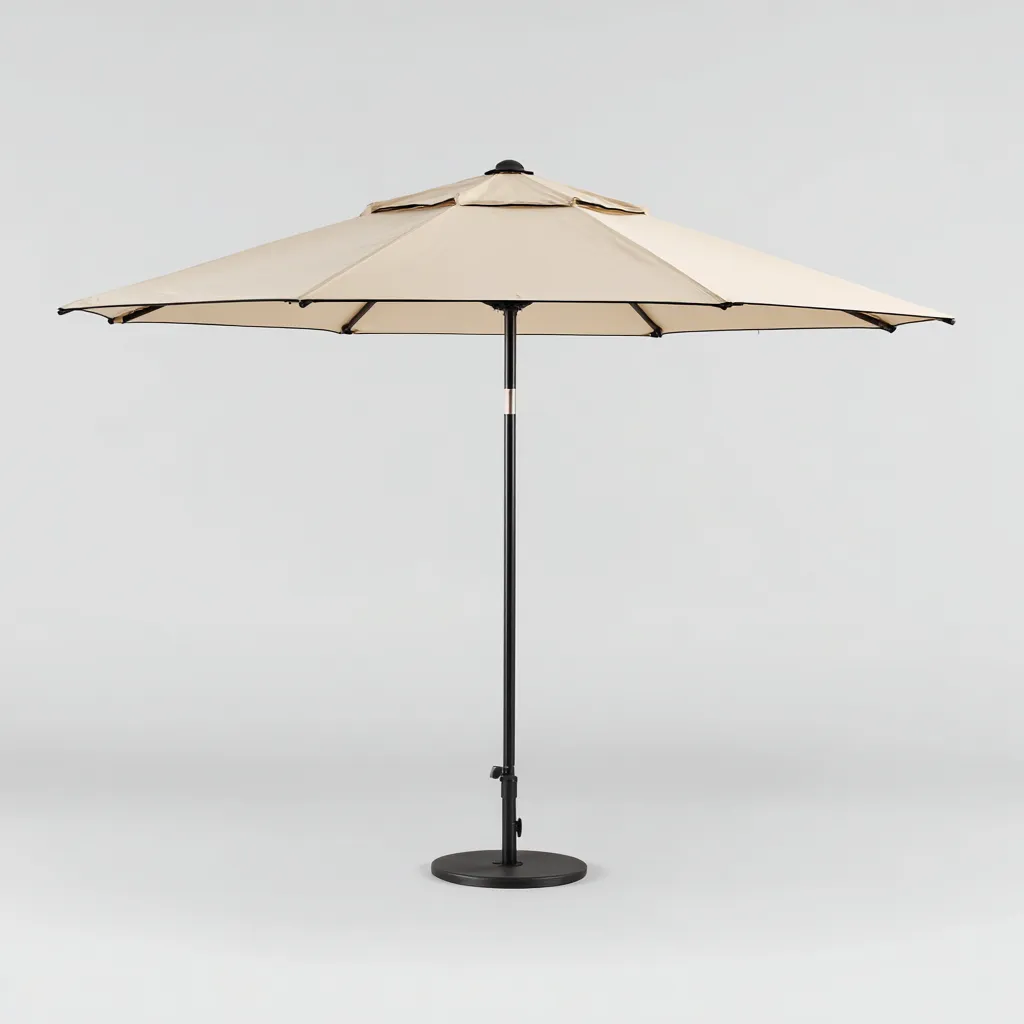 Sombrilla grande para exteriores 300×300×250 cm - beige/negro - metal y poliéster para jardín-Dodialiving